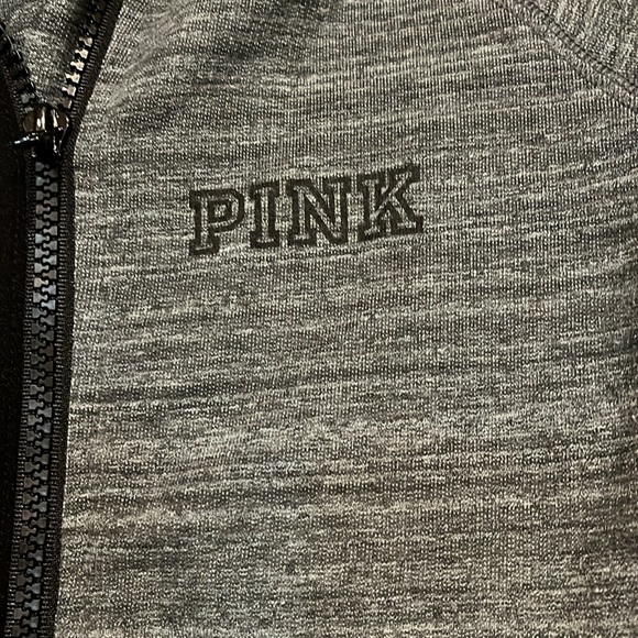 Large gray PINK full zip sweatshirt - Picture 3 of 5